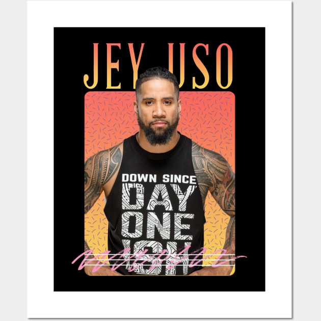 Jey Uso Retro Aesthetics Fan Art Wall Art by Ihkwan Art